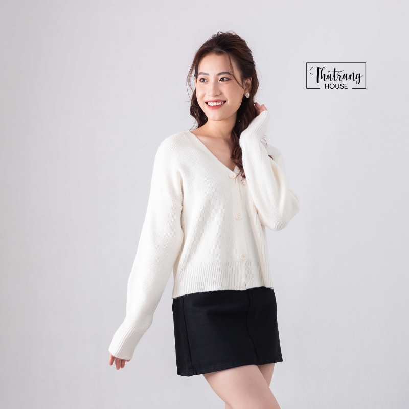 Áo cardigan len croptop tăm mịn cao cấp cổ tim V dệt kim kiểu Hàn Quốc khoác ngoài MSP430