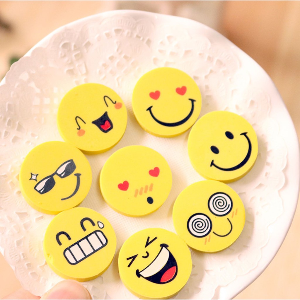 [COMBO 8 IN 1] Bộ cục tẩy hình EMOJI cực dễ thương - Cục gôm tẩy bút chì cho bé