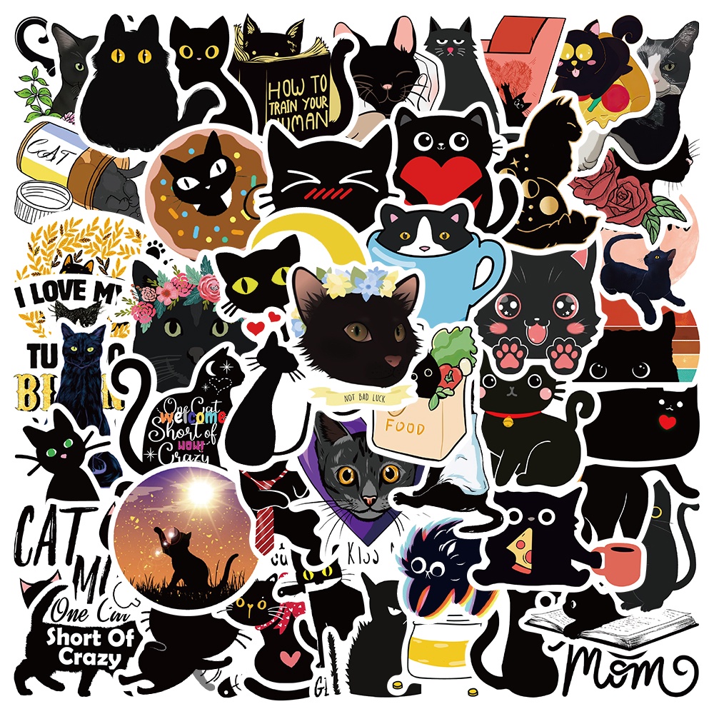 Set 10/50 Sticker Hoạt Hình Chống Thấm Nước Trang Trí Sổ Tay