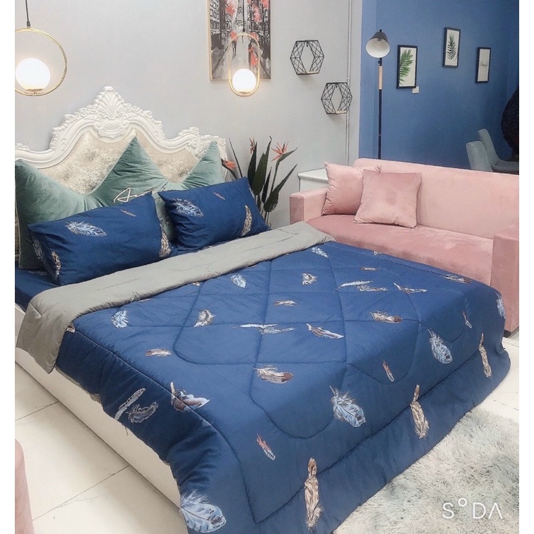 Bộ 5 món chăn ga gối đũi thương hiệu cao cấp