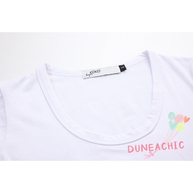 DUNEA Áo Thun Tay Ngắn Cổ Chữ U Thời Trang Cho Nữ