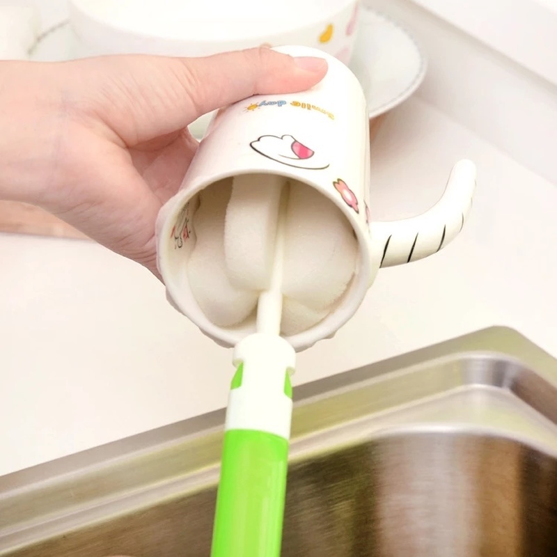 Bàn Chải Vệ Sinh Ly Tách Thủy Tinh Cán Dài Không Độc Hại Có Thể Tháo Rời