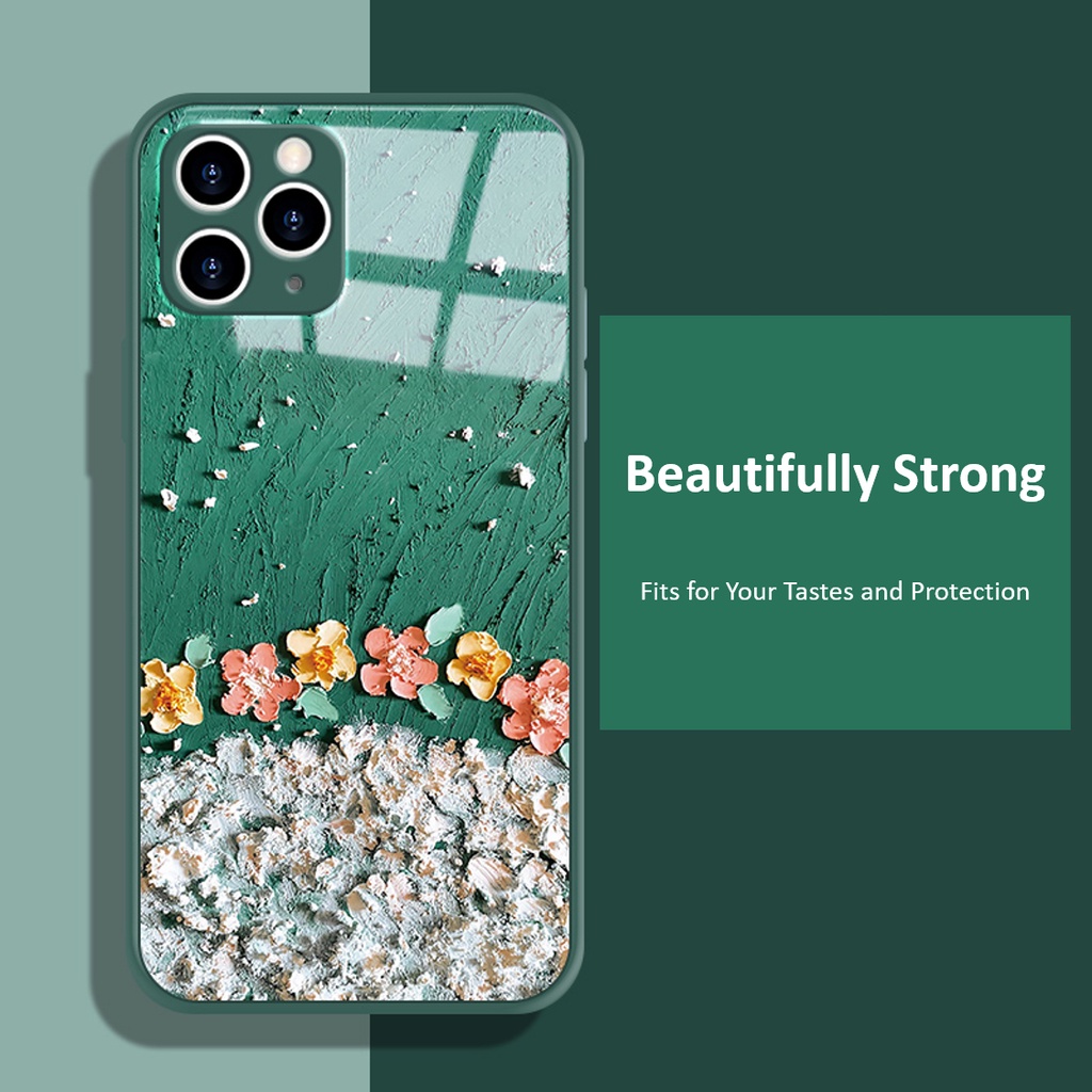 Ốp điện thoại chống va đập in họa tiết hoa thích hợp cho iPhone 11 Pro max 7 plus 8 plus SE XR Xs max 12 13 6 6s plus