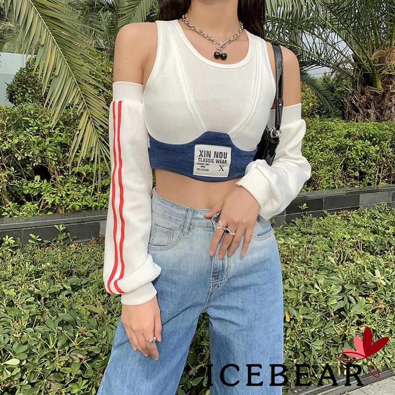 Áo Dệt Kim Không Tay Phối Màu Thời Trang Cho Nữ