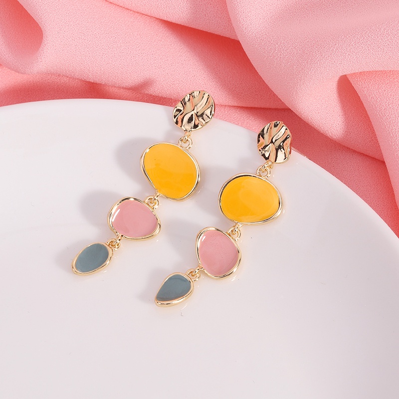PINKDUDU Bông Tai Dáng Dài Bằng Hợp Kim 3 Màu Sắc Tùy Chọn Phong Cách Retro Thời Trang Cho Nữ PD587