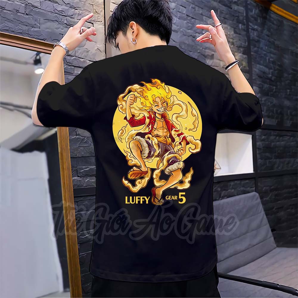 Áo one piece luffy gear 5 nika nam nữ Áo phông one piece luffy gear 5 nika trắng đen form rộng unisex cotton co giãn tho