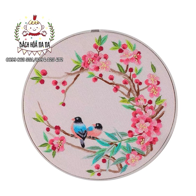 DIY TỰ THÊU HOOP TRANG TRÍ- KIT NGUYÊN LIỆU THÊU CỔ PHONG- BÁCH HÓA NA NA