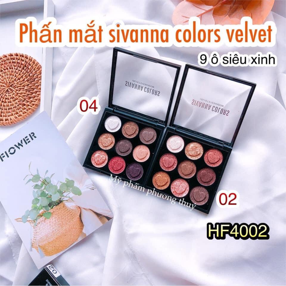 Bảng Phấn Mắt 9 ô Sivanna Colors Velvet Eyeshadow