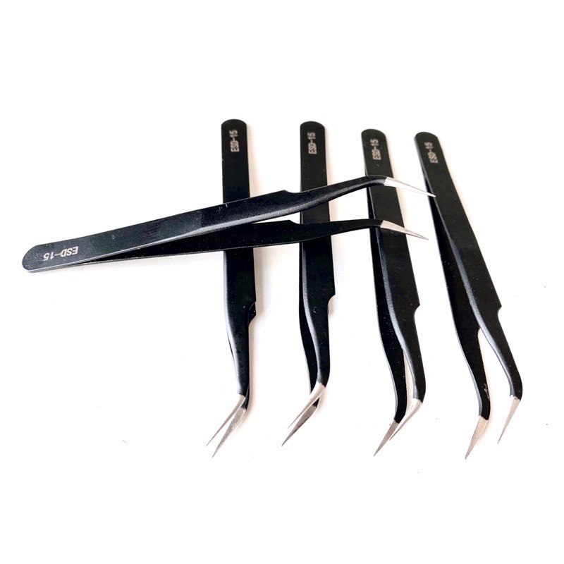 Nhíp Đen Đầu Thẳng Đầu Cong Chuyên Dụng Chất Liệu Thép Không Gỉ Cao Cấp