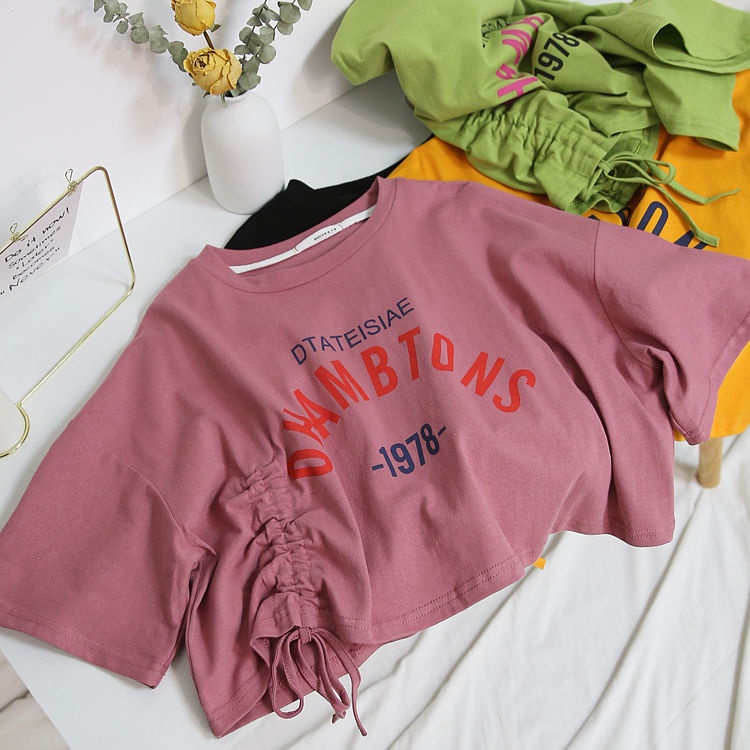 Áo Thun Crop Top Tay Lỡ Dáng Rộng In Chữ Size M-6XL C9171 Thời Trang Cho Nữ