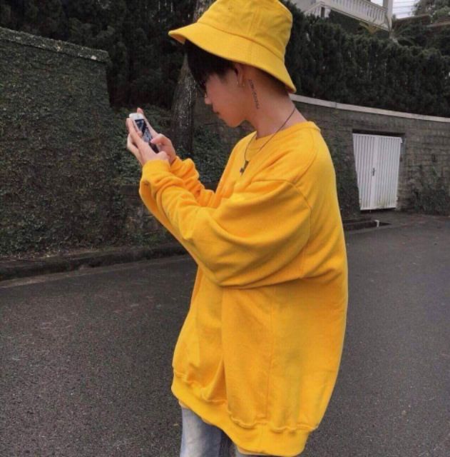 Áo Nỉ Bông Chui Đầu Trơn Sweater Tay Dài