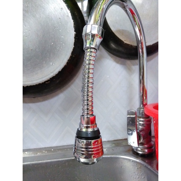 Đầu vòi inox Turbo flex nối vòi rửa bát xoay 360 độ