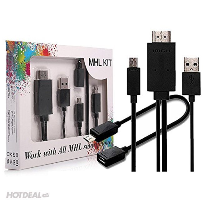 Dây MHL KIT chuyển đổi micro usb điện thoại sang HDMI (kết nối điện thoại với tivi)