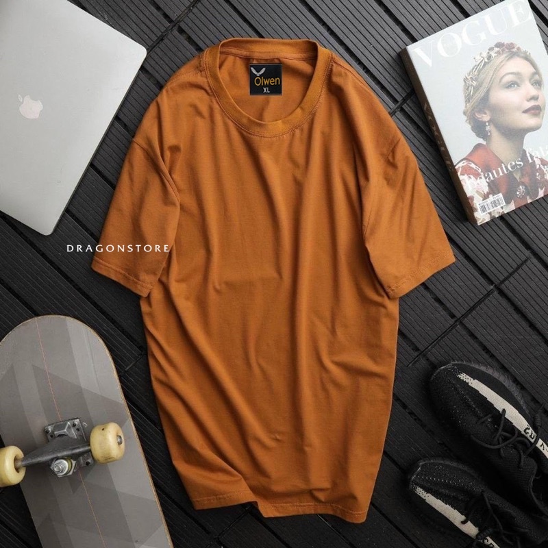 Áo thun trơn Nam-Nữ olwen, chất vải áo cotton mềm mịn, co giãn 2 chiều