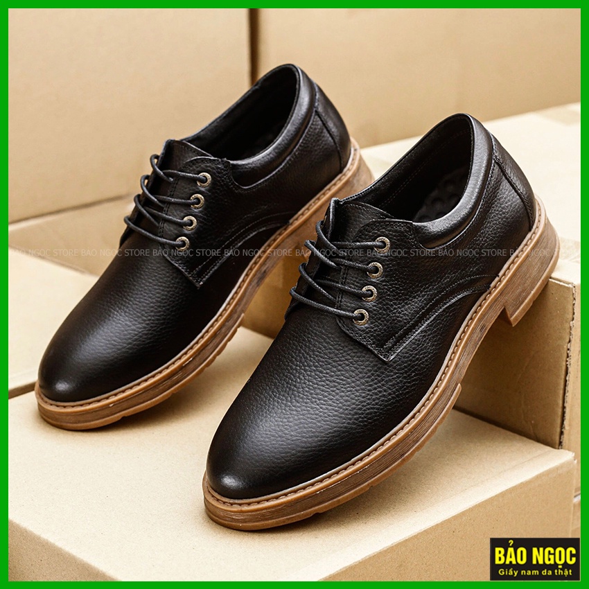 Giày Da Nam Cao Cấp Cực Cá Tính - Da Bò Thật Mềm Mại - Cột Dây Phong Cách Trẻ Trung Mạnh Mẽ - Mã Dr116