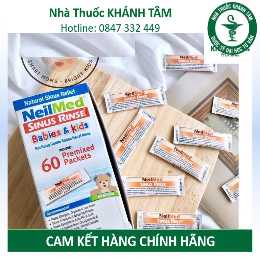 Hộp 120 gói muối rửa mũi trẻ em NeilMed Sinus Rinse Pediatric 120 sachets! ! !