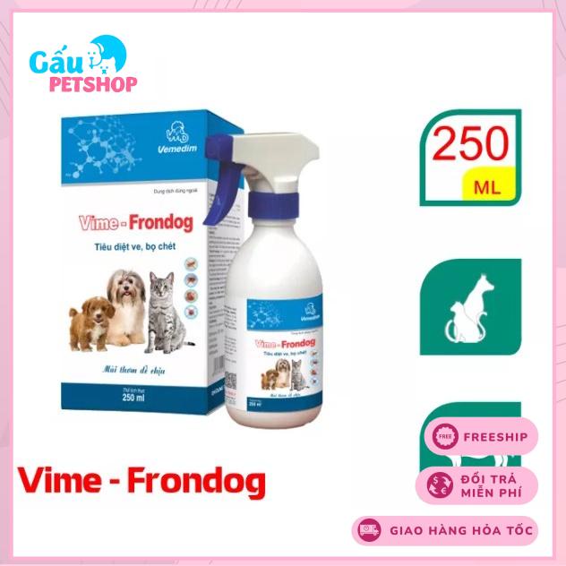 Thuộc xịt Vime-Frondog Tiêu diệt ve, bọ chét ở chó, mèo