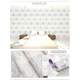 [Xả] 10m Giấy dán tường hoạ tiết hoa đức xám có sẵn keo bóc dán khổ 45cm giá rẻ nhiều mẫu trang trí phòng,trang trí shop