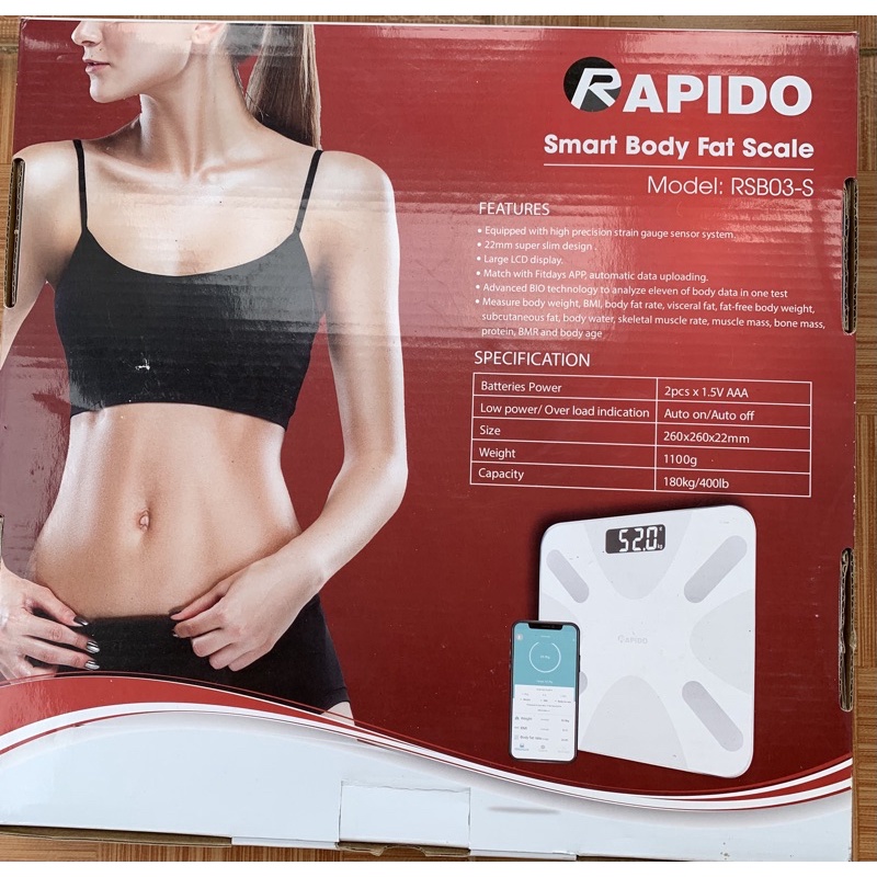 Cân Rapio Đo 10 chỉ số cơ thể