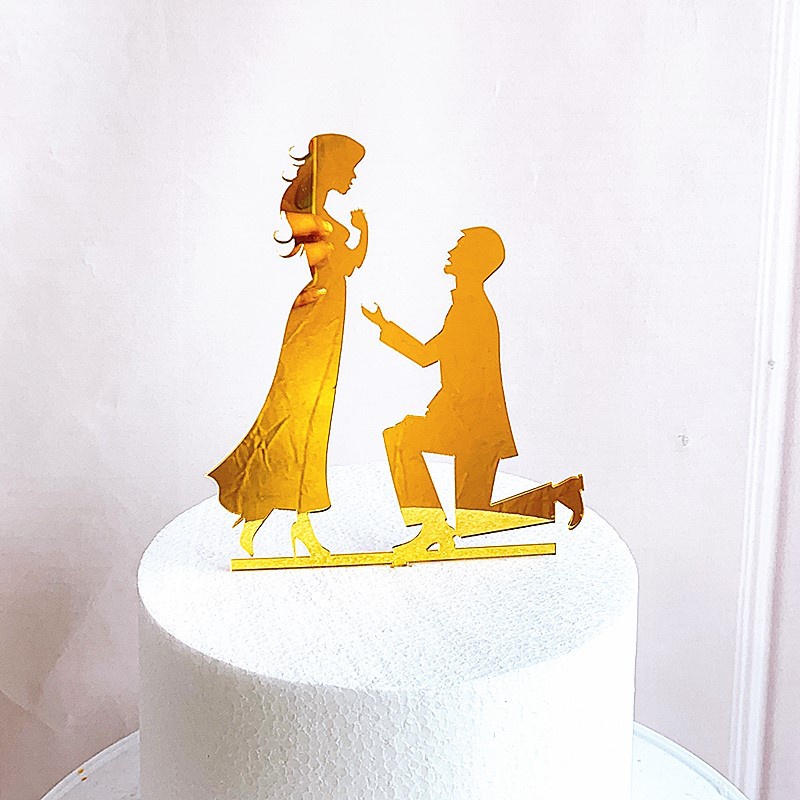 Topper Cắm Trang Trí Bánh Kem Bằng Acrylic Cho Tiệc Cưới / Valentine
