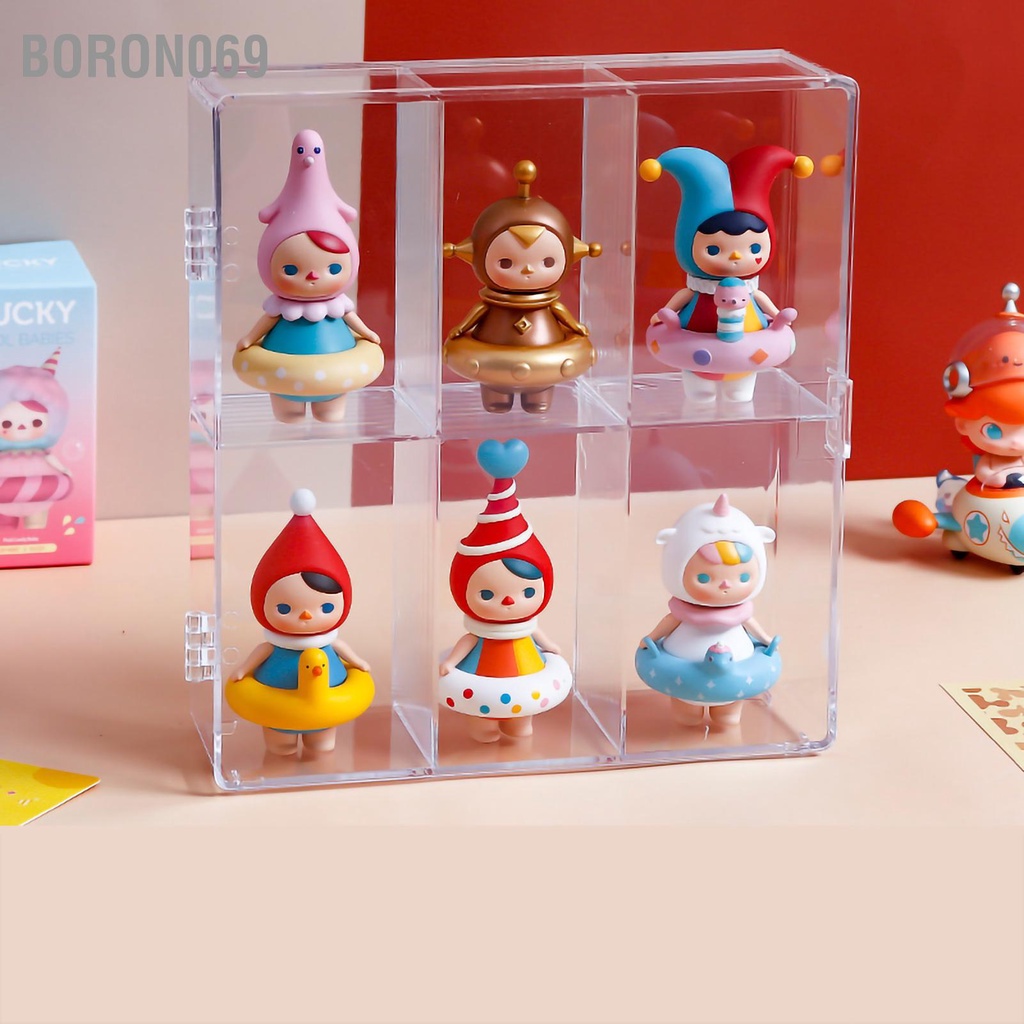 Hình Hộp trưng bày trong suốt Acrylic hai lớp Chống bụi cho Đồ chơi Búp bê Văn phòng tại nhà Boron069
