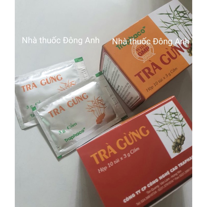 Trà gừng ấm bụng, chống cảm lạnh Traphaco (hộp 10 túi) - Đông Anh Pharmart