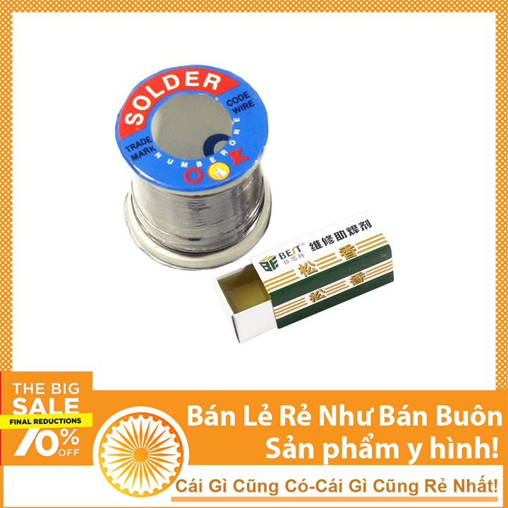 Combo Thiếc Hàn Solder OK 0.8mm 100g Và Hộp Nhựa Thông Hộp Loại Tốt