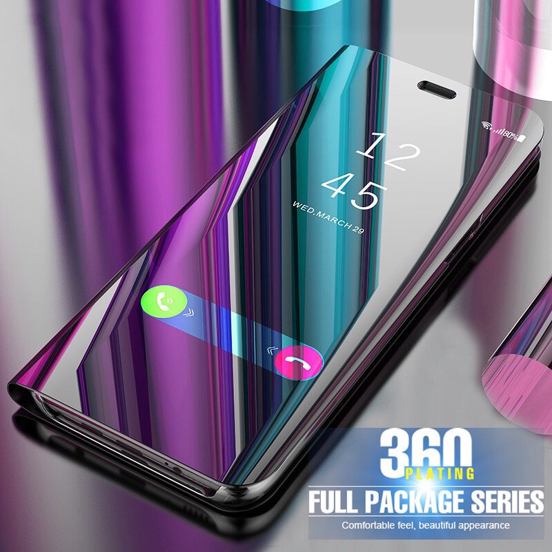 Ốp điện thoại có nắp gập thiết kế tráng gương thời trang cho Samsung J7 DOU J3 J4 2018 J2 Pro