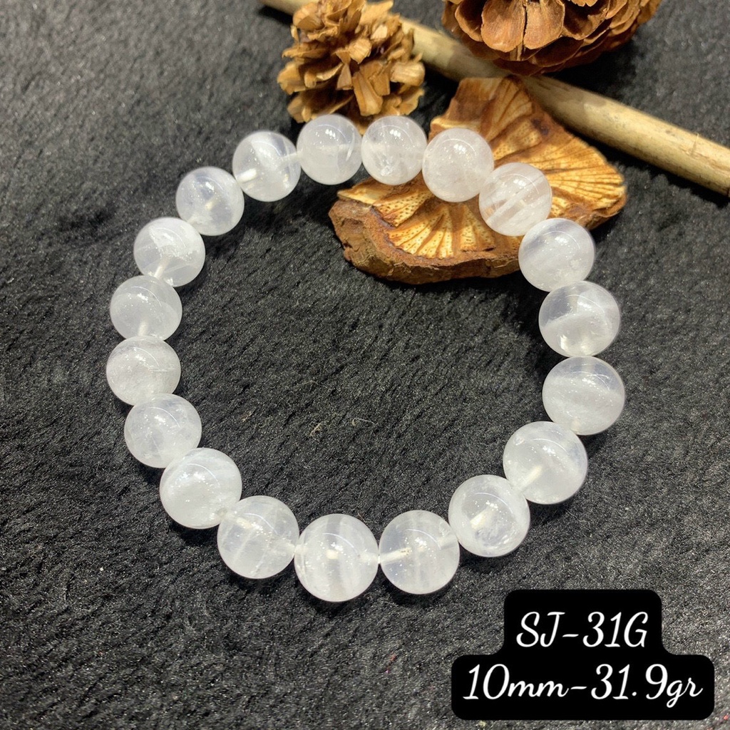 Vòng Tay Thach Anh Ưu Linh Trắng Đủ Size 8-12mm