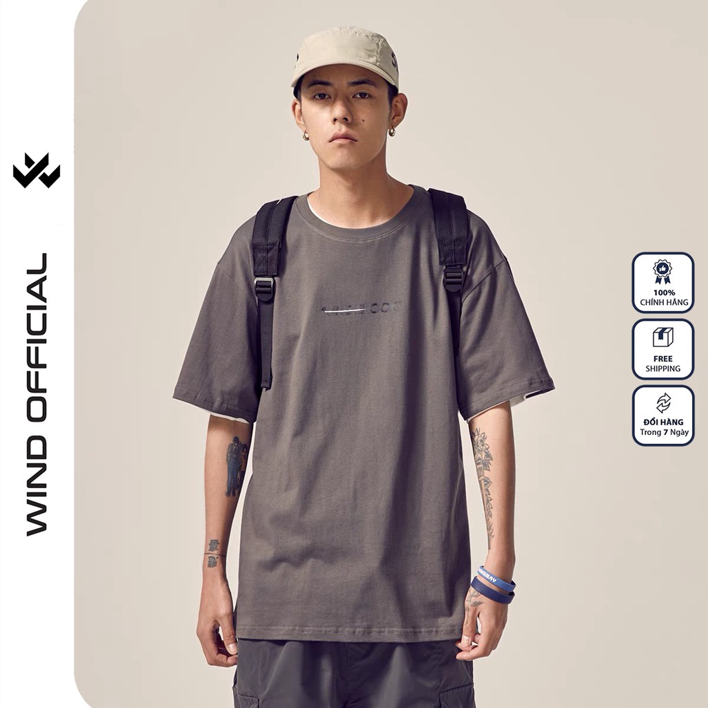 Áo thun tay lỡ WIND phông unisex form rộng B814 nam nữ cotton ulzzang oversize