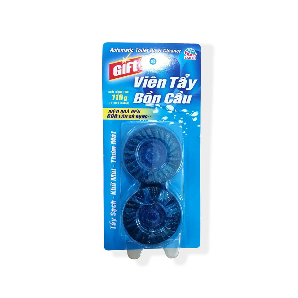 Viên Tẩy Bồn Cầu Gift Làm Sạch Nhanh Khử Mùi Hôi Vỉ 2 Viên 110g