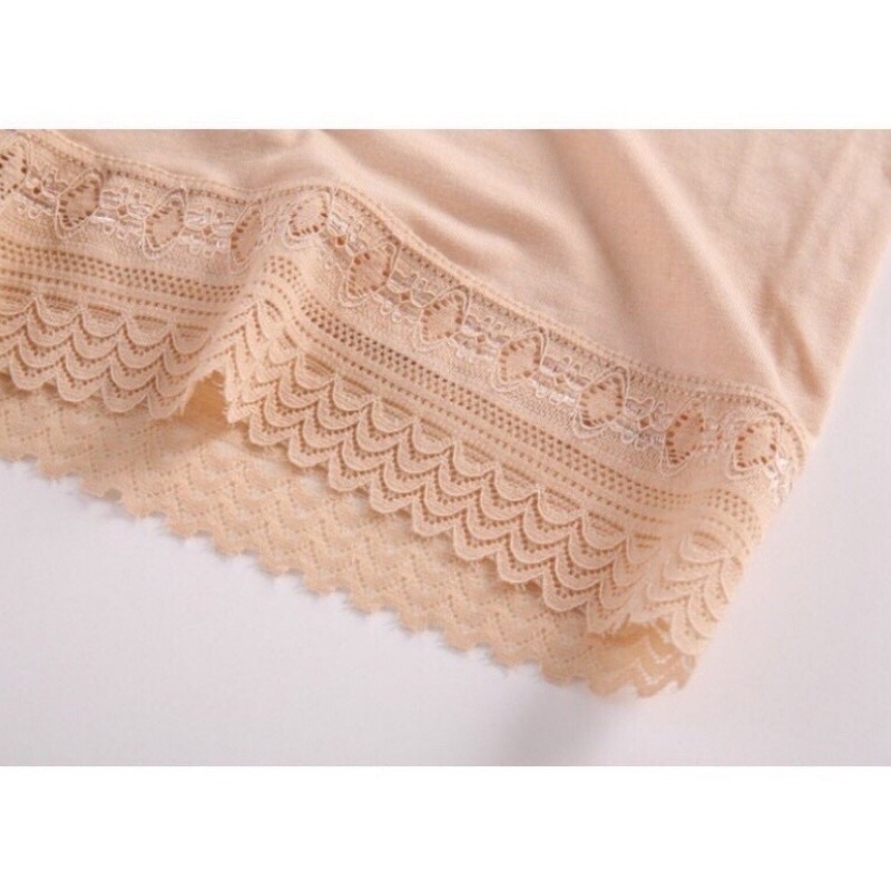 Quần mặc trong váy phối ren nâng mông - Quần mặc váy cotton thông thoáng loại 1