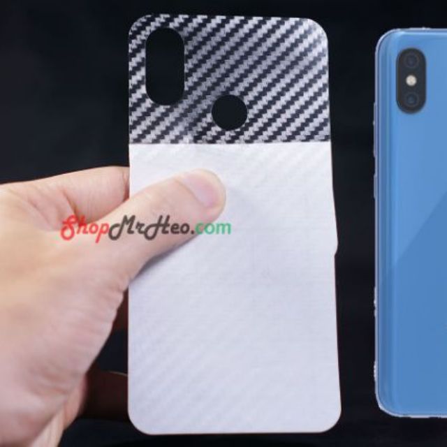 [Mã ELFLASH3 hoàn 10K xu đơn 20K] Bộ 3 Skin Dán Mặt Sau Lưng Vân 3D Carbon Xiaomi Mi 8 2018