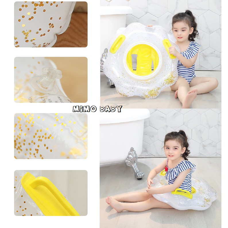 Phao bơi hình bông hoa Mimo Baby có ghế lót tay cầm cho bé PB06