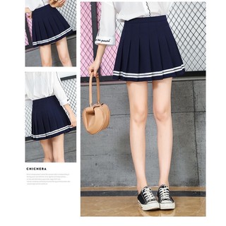 Chân váy tennis sọc hình chụp thật ( cv xếp ly sọc)