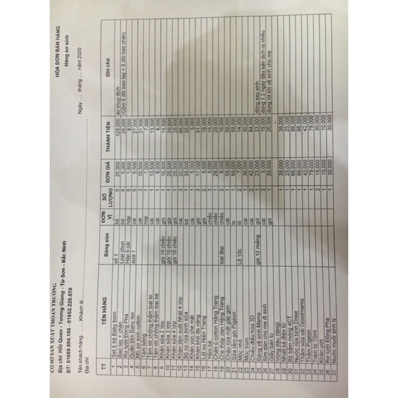Combo sơ sinh 29.10