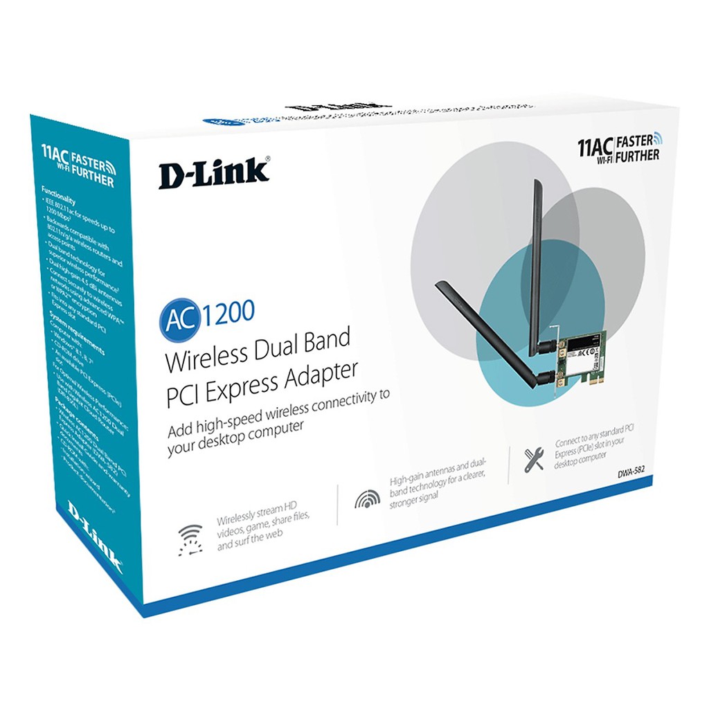 Card Mạng D-Link Dwa-582 Wireless Pci Băng Tầng Kép - Hàng Chính Hãng