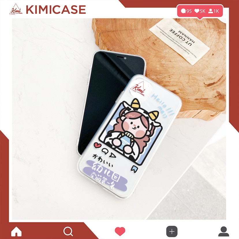 Ốp lưng Xiaomi Redmi A1 7 8 9 9A 9C 9T 10 10C Mi 11T  Pro 5g 11 Lite 5G NE 11T Poco X3 NFC Pro dẻo vuông Girl & Cow