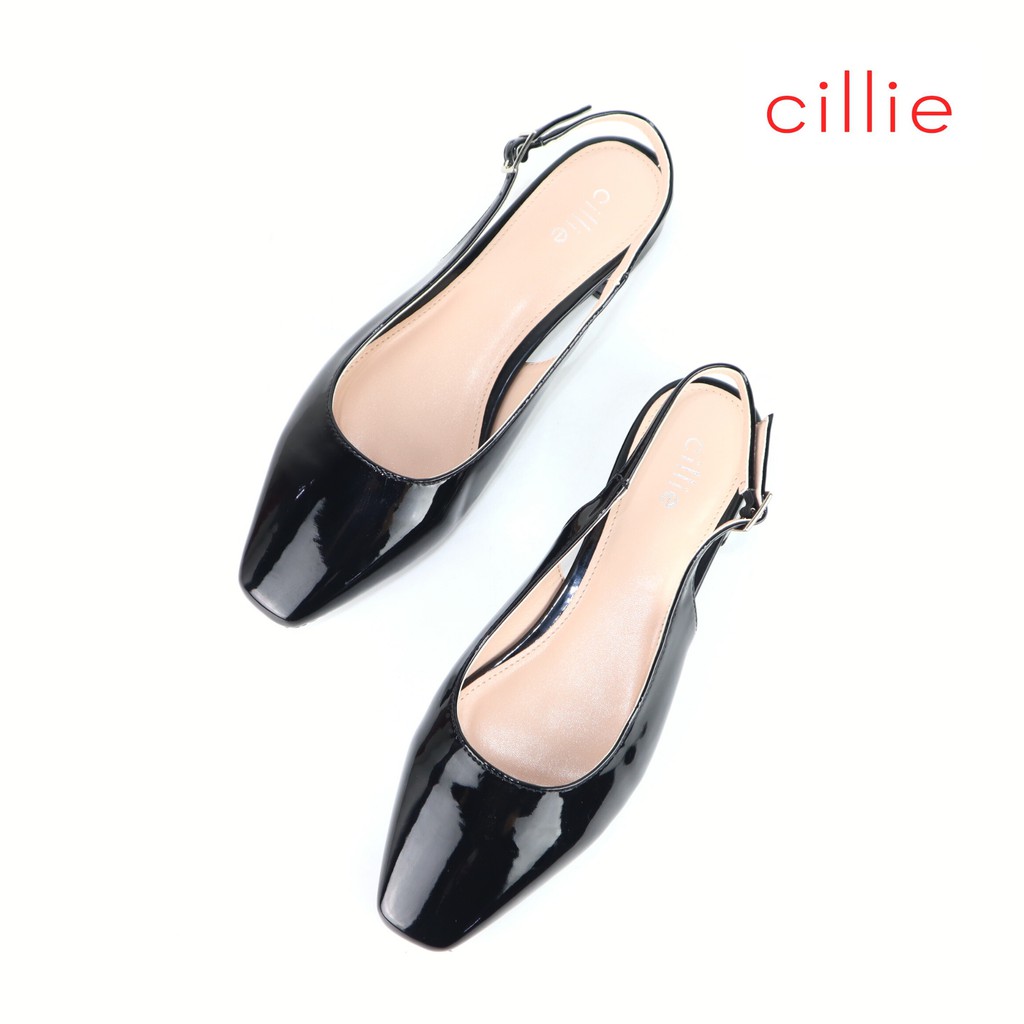 Giày cao gót nữ mũi vuông thời trang phối dây hở gót cao 2cm đi làm đi chơi Cillie 1181