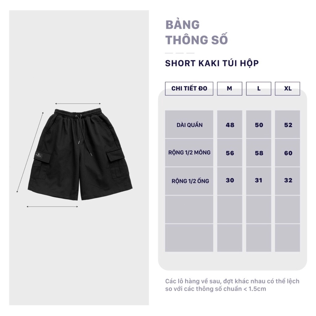 Quần short nam kaki túi hộp Jiang Store - Quần short túi hộp Unisex túi hộp