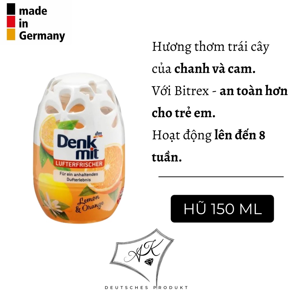 [ Hàng Đức ] Sáp Thơm, khử mùi Denkmit - nội địa Đức - hũ 150ml