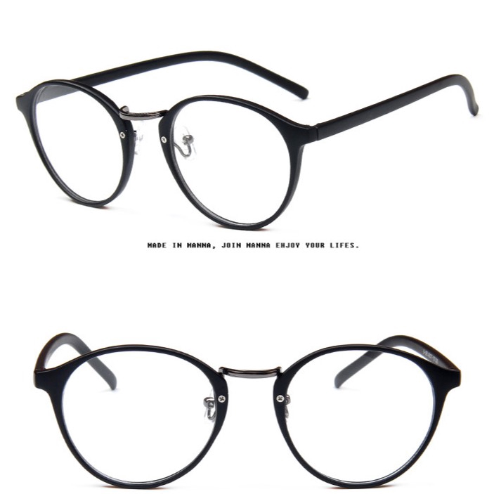 ▲Thanh toán tại chỗ▼Ready Stock Fashion Round Eyeglasses Retro Frame With Clear Lens
