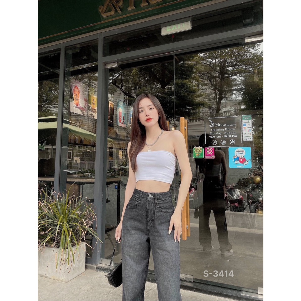 Quần Jeans Baggy Nữ Lưng Cao Ống Suông, Quần Jeans Baggy Nữ Ống Rộng