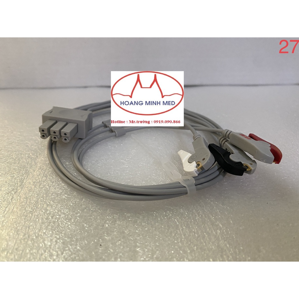 Dây cáp điện tim của máy Monitor theo dõi bệnh nhân Drager (không đầu cắm)(3lead)