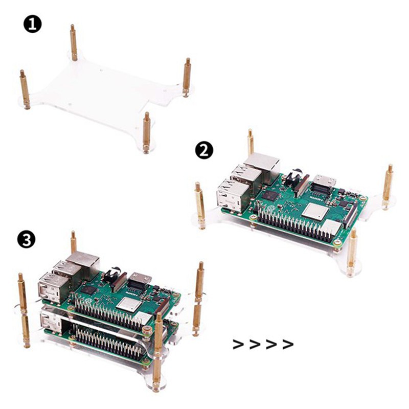 Vỏ Nhựa Acrylic 4 Tầng Chất Lượng Cao Cho Raspberry Pi 3 El B 3b Plus 2b 4b Ssvn | BigBuy360 - bigbuy360.vn