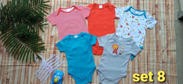 Set 5 body chip, bodysuit cho bé trai và bé gái sơ sinh từ 0-9kg - BC02