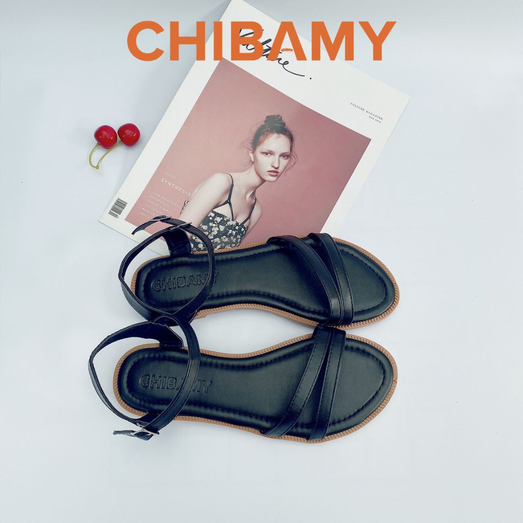 Dép sandal nữ đế bệt CHIBAMY, dép quai hậu 2 quai mảnh mã SD01
