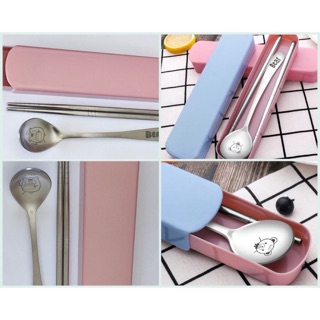 Bộ muỗng đũa inox 304 cao cấp kèm hộp đựng, bộ đũa thìa inoc có hộp sang trọng