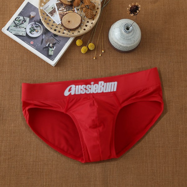 QUẦN LÓT NAM Thun Lạnh Cao Cấp Aussiebum Tam Giác Brief Logo Giữa Màu đỏ Quyến Rũ Đam Mê