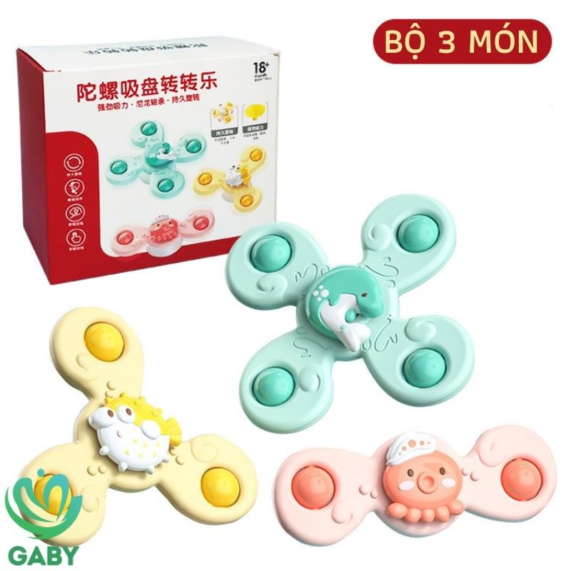 Con quay spinner dính tường bằng nhựa cao cấp GABY bộ 3 con quay siêu bền chủ đề sinh vật biển